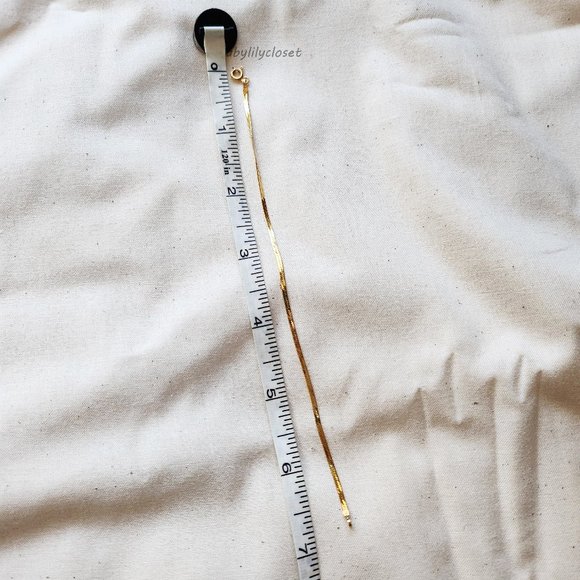 Vintage 14k Solid Yellow Gold Estate Herringbone Chain Bracelet Anklet MINT - Picture 5 of 6